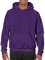 Gildan - Felpa con cappuccio in tessuto pesante viola. XL