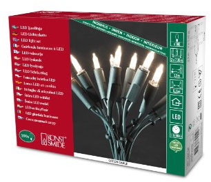 Konstsmide GNOS 6304-100-Guirnalda de Luces Unidades Cable Verde LED, Blanco cálido, 100 LEDs, 16