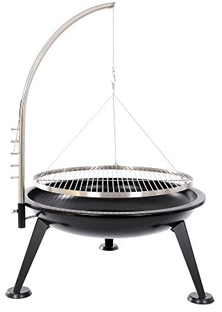BBQ 65 cm Schwenk Grill Feuerschale Edelstahl Smoker Dreibein Designgrill Schwenkgrill