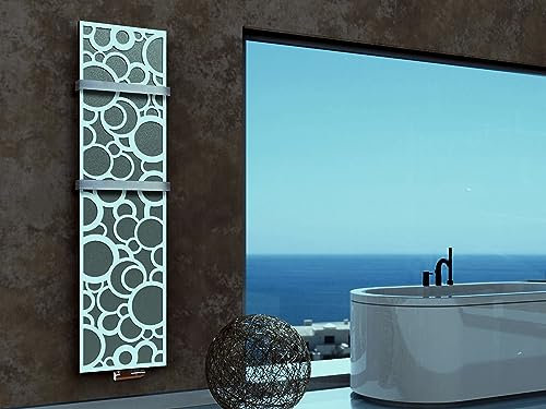 BADHEIZKÖRPER Design Kreta 3 180x47 cm 1118 Watt anthrazit - moonstone +2 Halter 50mm SZAGATO handtuchwärmer handtuchtrockner handtuchhalter paneelheizkörper vertikal mittelanschluß