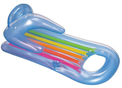 INTEX King Kool Lounge Floating Swimming Pool Lounger with Headrest & Cupholder