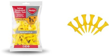Masters Unisex's Plastic Graduated Tees (Bag of 30), Yellow, 1 3/4