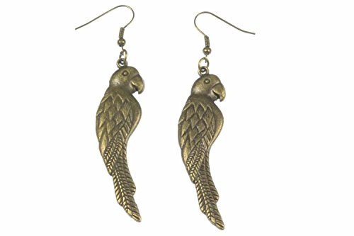 Miniblings Papagei Ohrringe Vogel Vögel exotisch Ara Papageien 6cm Bronze | Ohrschmuck aus eigener Fertigung in Berlin, ein Fundstück für Sammler