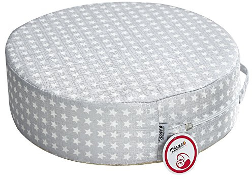 Zicac Toddler Booster Seat for Dining Table, Round, Grey | Removable, Washable, Non-slip, Child Baby Booster Cushion for Dining Chair, 2 Years+