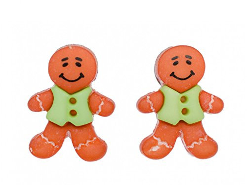 Miniblings Lebkuchenmann Ohrstecker Stecker Jacke Weihnachten Lebkuchen X-mas - Handmade Modeschmuck I Ohrringe Stecker Ohrschmuck