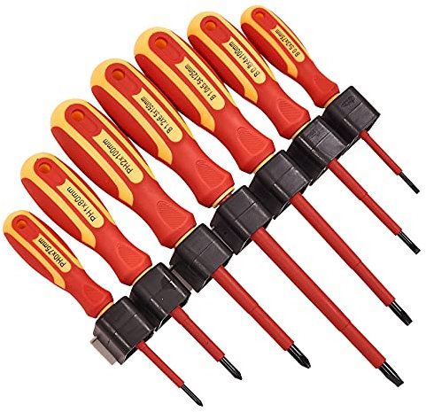 Amtech L0650 7 Piece VDE Electrical Screwdriver Set, Tested Up to 1000V, Insulated, Ergonomic