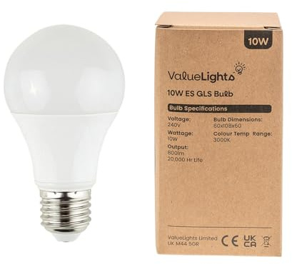 MiniSun | High Power 10W LED ES E27 SMD GLS Energy Saving Long Life Bulb | LED Bulbs, Home Décor & Improvement Essential | 3000K Warm White