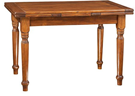 Biscottini Esstisch ausziehbar Made in Italy 120x80x80 cm | Esstisch Holz massiv | Küchentisch ausziehbar