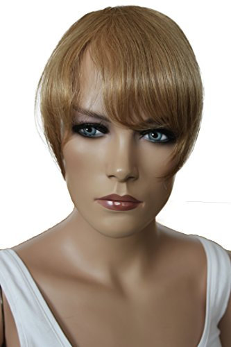 CAISHA 100% ECHTHAAR Pony Haarteil Haarverdichtung Haarverlängerung Honigblond H313m