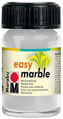 Marabu Easy Marble, Silver, (082), 15ml, For Creating Immersion Marble Effects On Plastic, Glass, Wood, Papier Mâché, Eggs, Metal, Polystyrene And More
