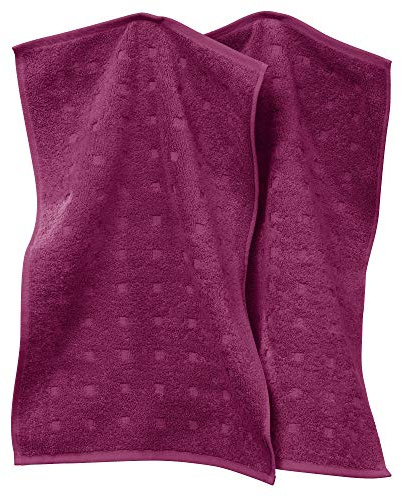 Möve Gästetuch Quadretti 2er-Pack Walk-Frottier Fuchsia Größe 30x50 cm