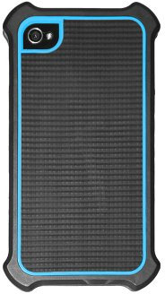 Cellet Armor Bumper für Apple iPhone 4 / 4S, Schwarz/Hellblau