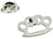 Knuckle Design Lapel Pin Badge, Rhodium Plated, 20mm x 10mm, Silver