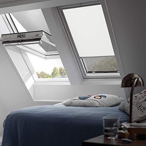 Original VELUX Hitzeschutz-Set Nacht Verdunkelungsrollo + Markise DOP C02 1085 / Beige passgenau für GGL GPL GHL GTL C02 mit Aluminium Führungsschienen // DOP C02 1085S