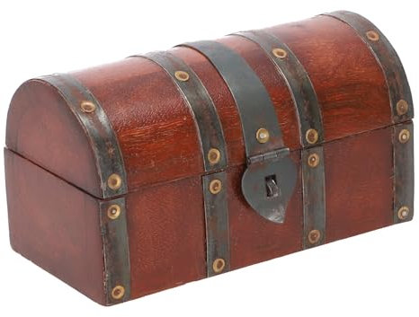 GURU SHOP Rustikale Halbrunde Kleine Schatztruhe, Holzschachtel, Schmuck Dose - Modell 3, 10x17x9 cm