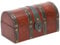 GURU SHOP Rustikale Halbrunde Kleine Schatztruhe, Holzschachtel, Schmuck Dose - Modell 3, Braun, 10x17x9 cm, Dosen, Boxen & Schatullen