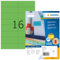 HERMA 4259 Farbige Etiketten grün, 1400 Blatt, 105 x 37 mm, 16 pro A4 Bogen, 22400 Stück, selbstklebend, bedruckbar, matt, blanko Papier Farbetiketten Aufkleber