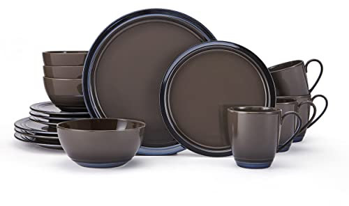 Mikasa Elura Espresso 16 Piece Dinnerware Set, Service for 4