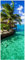 Wallario selbstklebendes Poster - Karibisches Meer Einsame Hütte unter Palmen, Aufkleber in Premiumqualität, Klebefolie Größe: 80 x 200 cm XXL-Poster