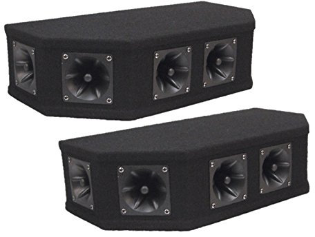 Soundlab 2 x Tweeter Array 50W Black Piezo Top Box Speaker DJ Disco
