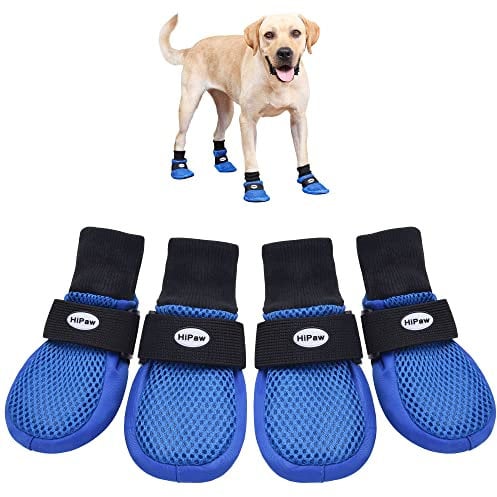 Hundeschuhe für mittelgroße bis große Hunde, atmungsaktive Stiefel für den Sommer, heißer Gehweg, rutschfeste Pfotenschutz für Outdoor- und Hartholzböden