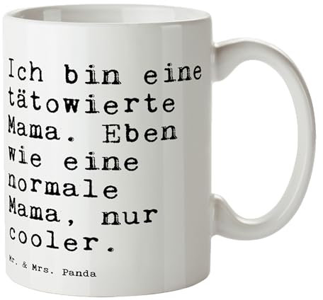 Mr. & Mrs. Panda Tasse Ich bin eine tätowierte... - Geschenk, Tattoo, Spruch Geschenke, Spruch, Becher, Mutter, lustige Sprüche, Zitate,
