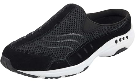 Easy Spirit Traveltime Women's Slip On, 6.5 2A(N) US, Black-Black-Suede