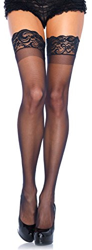Leg Avenue Womens Stay-Up Lace Top Thigh Highs