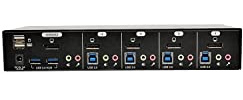 Eaton Tripp Lite 4-Port DisplayPort KVM-Switch mit Audio, Kabeln und USB 3.0 SuperSpeed Hub (B004-DPUA4-K)