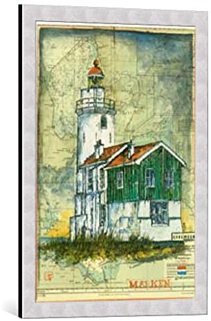 kunst für alle Bild mit Bilder-Rahmen: Ole West Marke - dekorativer Kunstdruck, hochwertig gerahmt, 50x70 cm, Silber gebürstet