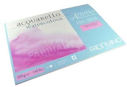 Fabriano Artistico Watercolour Paper Block 300gsm hot Pressed Paper pad 14 x 20
