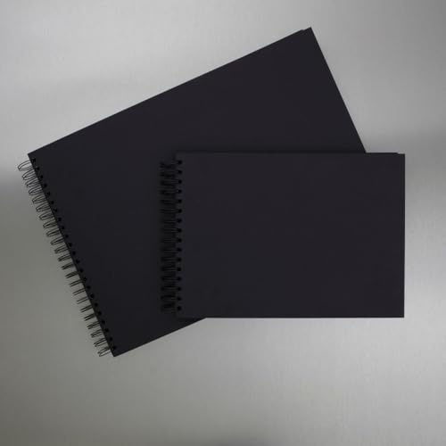 A3 quer Black Book-Album mit 40 Blatt, 220 Karten, Schwarz