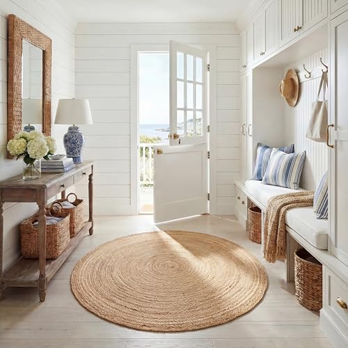 SAFAVIEH Zeitgenössische Teppich für Wohnzimmer, Esszimmer, Schlafzimmer - Cape Cod Collection, Kurzer Flor, Beige, 150 x 240 cm