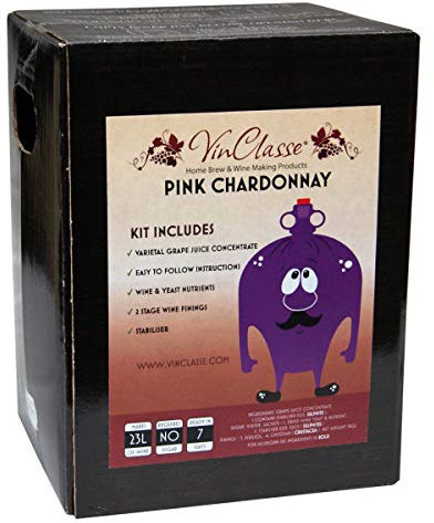 VinClasse Pink Chardonnay 30 Bottle - 7 Day Rose Wine Ingredient Kit