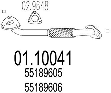 MTS 01.10041 Abgasrohr Vorne Kompatibel mit FIAT STILO 192