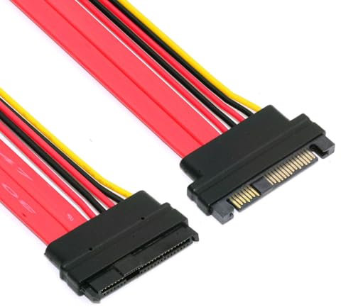 CY - Disco duro SAS SFF-8482 (29 pines macho a hembra, cable de extensión de 0,5 m)
