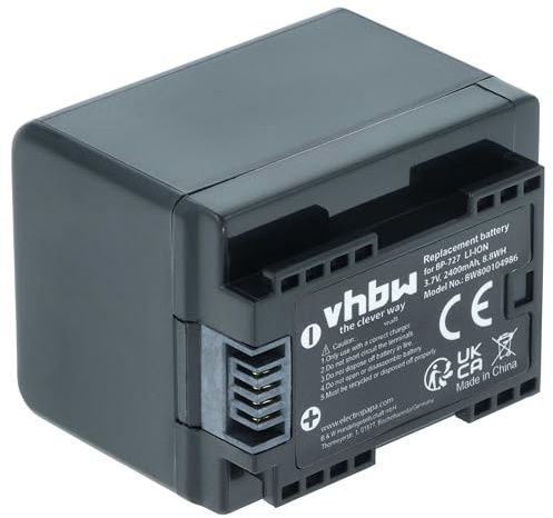 vhbw Akku kompatibel mit Canon Legria HF R606 | HF R56, HF R66, HF R67 Videokamera Camcorder (2400 mAh, 3,6 V, Li-Ion) + Infochip