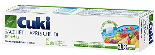 Cuki Sacchetti Apri e Chiudi Ermetici Grandi, 3L, 10 Pezzi
