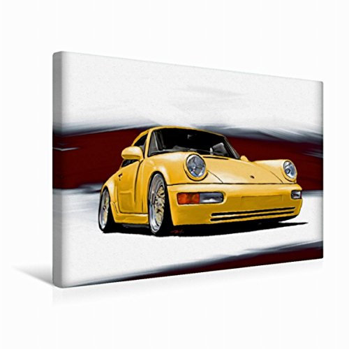 Premium Textil-Leinwand 45 x 30 cm Quer-Format Porsche 911/964 | Wandbild, HD-Bild auf Keilrahmen, Fertigbild auf hochwertigem Vlies, Leinwanddruck von Reinhold Autodisegno