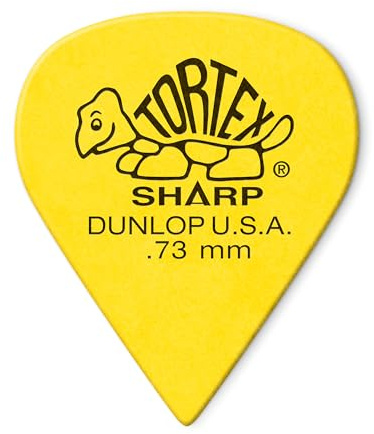 Jim Dunlop 412R.73 Tortex Sharp, Yellow, .73mm, 72/Bag