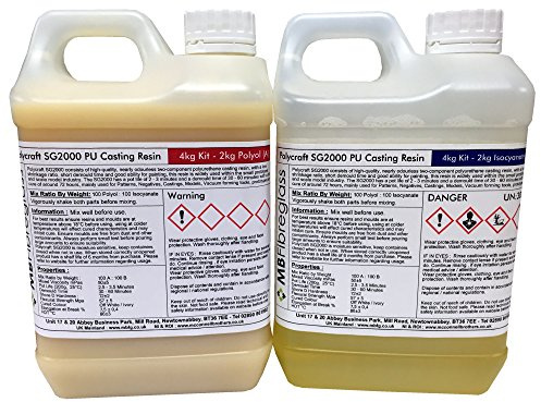 Polycraft SG2000 Paintable Fast Cast Polyurethane Liquid Plastic Casting Resin, Quick-Setting, Paintable for Crafting, Modeling, Prototyping, Easy-to-use Resin for Creative Projects - 4 kg Kit
