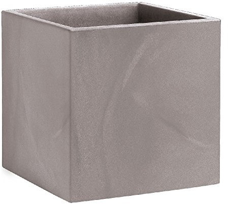 Nicoli 63002810, Vaso quadrato Momus 35 x 35 x 35 cm, colore grigio cenere opaco