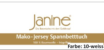 Janine Spannbettlaken Jersey 5007, Gr. 100x200 cm, Fb. 10 weiß, Mako-Feinjersey