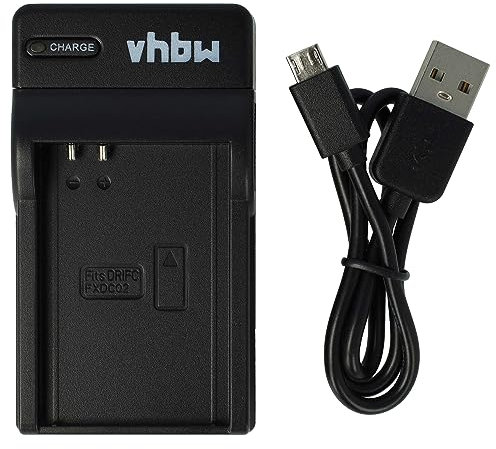 vhbw USB Ladegerät kompatibel mit Drift HD Ghost, Ghost CFDC02 Kamera Camcorder/Akku - Ladeschale, Ladeanzeige, 4,2 V