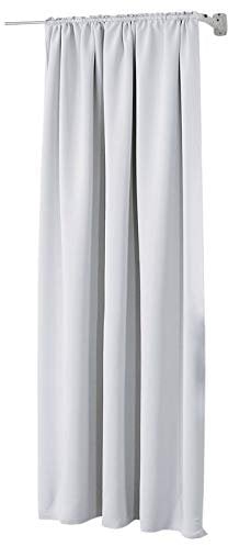WOLTU Thermovorhang, Verdunklungsvorhang Blickdicht, Gardine mit Kräuselband für Schiene, Vorhang 250g/m² Schwere Wärmeisolierende, für Wohnzimmer Schlafzimmer, 140 x 245 cm, Weiß