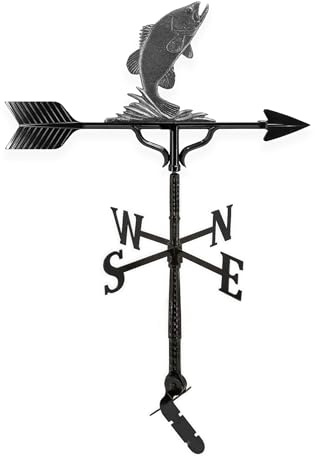 Montague Metal Products 32-Inch Weathervane with Swedish Iron Bass Ornament