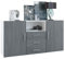 Vladon Buffet Skadu, Commode avec 2 Portes, 3 tiroirs et 1 Compartiment Ouvert, Blanc Mat/avola-Anthracite (138,5 x 71,5 x 35 cm)