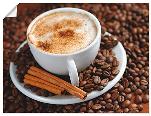 ARTLAND Wanddeko Poster & Kunstdrucke Wandposter 80x60 cm Kaffee Cappuccino Cafe Getränke Kaffeebohnen T5SS
