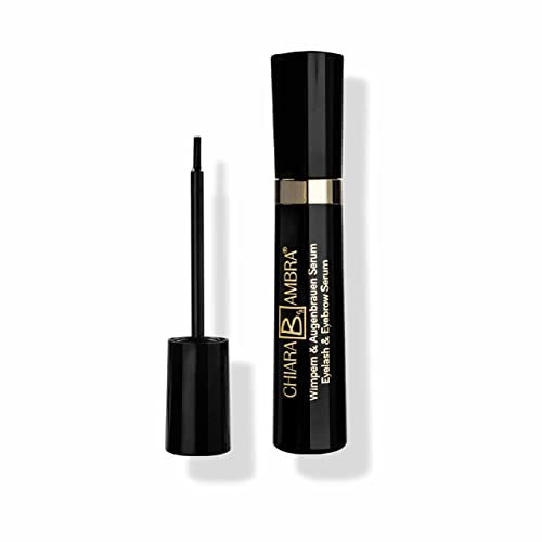 CHIARA AMBRA® Wimpernserum, Lash Booster und Augenbrauen Serum, Stärkeres und schnelleres Wimpernwachstum für dichte Wimpern, Falsche Wimpern Effekt, Vegan, Hormonfrei, Made in Germany, Inhalt: 6ml