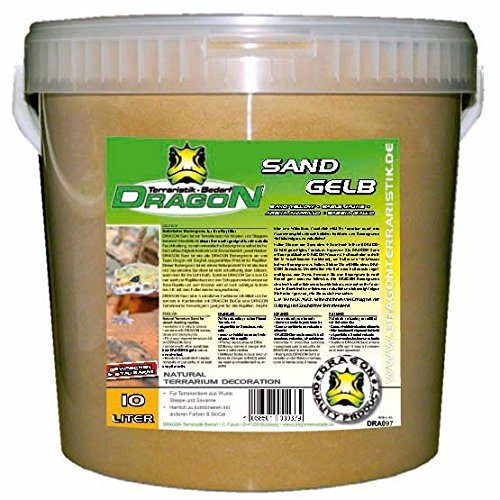 Dragon Terrarium Jaune Sable 15Kg – Fond de terrarium idéal pour Les terrariums déserts tels Que Les agames barbus